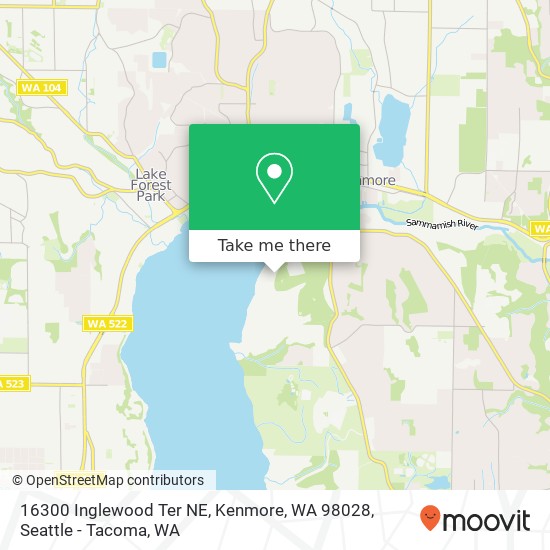 Mapa de 16300 Inglewood Ter NE, Kenmore, WA 98028