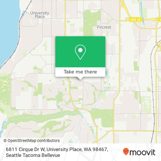 6811 Cirque Dr W, University Place, WA 98467 map