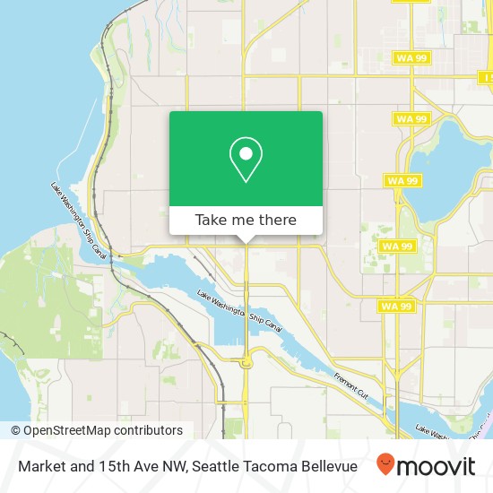 Mapa de Market and 15th Ave NW, Seattle, WA 98107