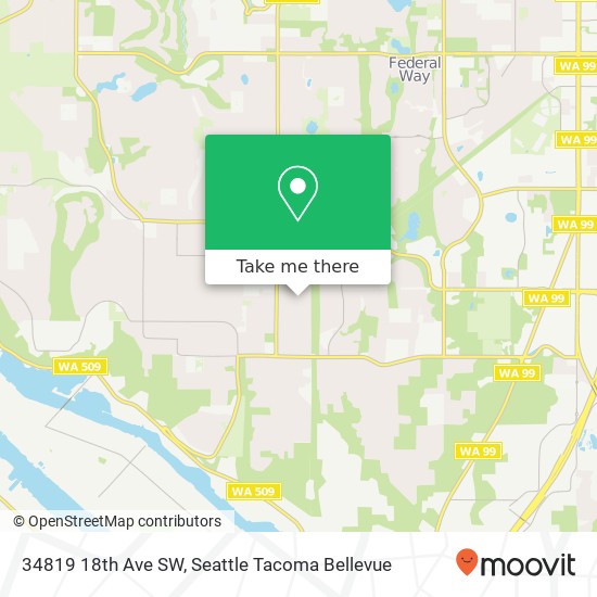 Mapa de 34819 18th Ave SW, Federal Way, WA 98023