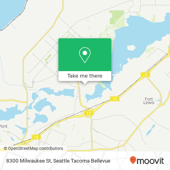 Mapa de 8300 Milwaukee St, Tacoma, WA 98433