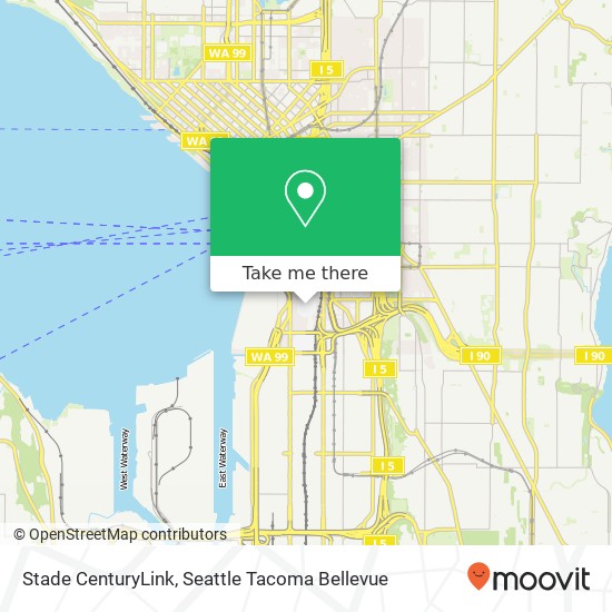 Stade CenturyLink, 800 Occidental Ave S map