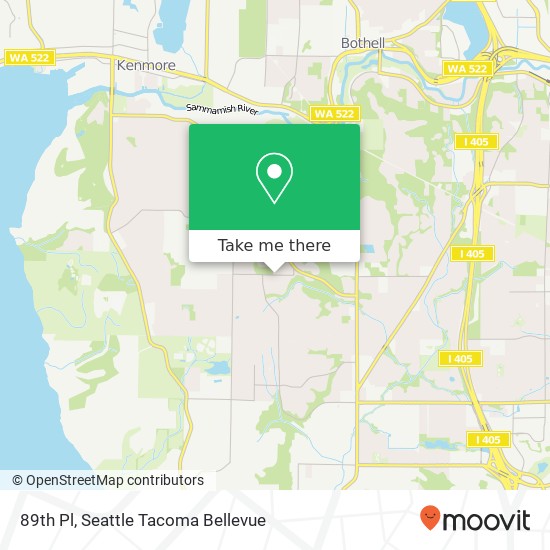 Mapa de 89th Pl, Kenmore, WA 98028