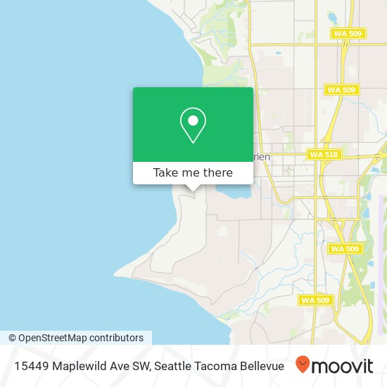 Mapa de 15449 Maplewild Ave SW, Burien, WA 98166