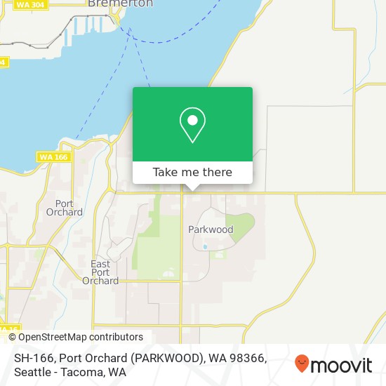 Mapa de SH-166, Port Orchard (PARKWOOD), WA 98366