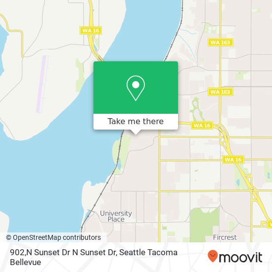 Mapa de 902,N Sunset Dr N Sunset Dr, Tacoma, WA 98406