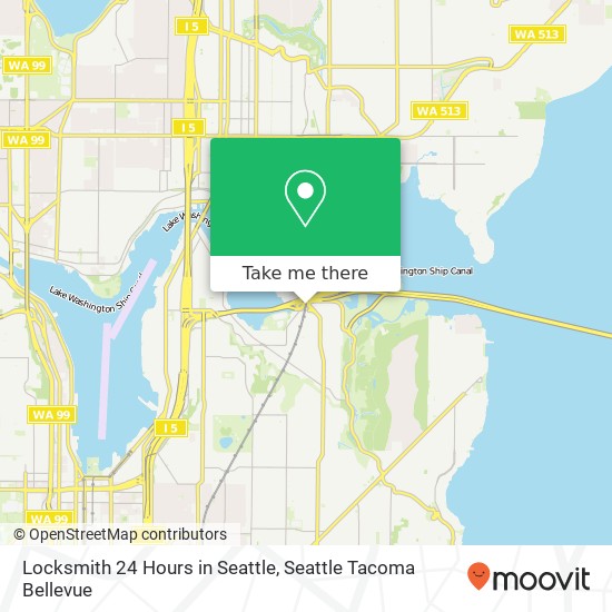 Mapa de Locksmith 24 Hours in Seattle, 2625 E Montlake Pl E