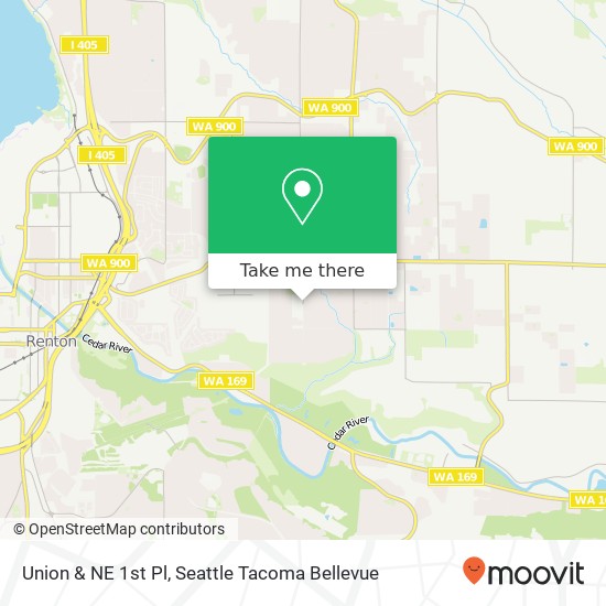 Mapa de Union & NE 1st Pl, Renton, WA 98056