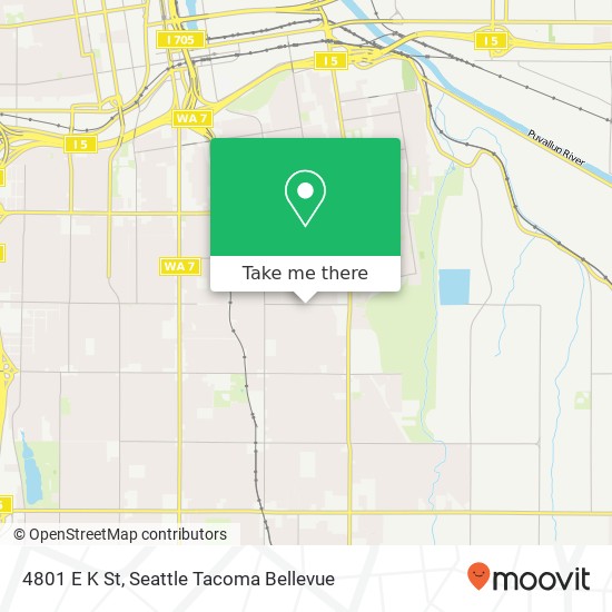 Mapa de 4801 E K St, Tacoma, WA 98404