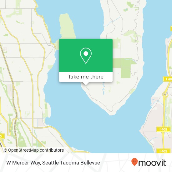 Mapa de W Mercer Way, Mercer Island, WA 98040