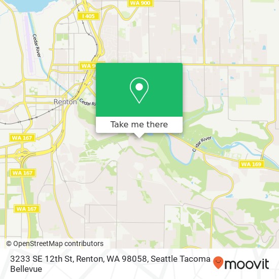 Mapa de 3233 SE 12th St, Renton, WA 98058