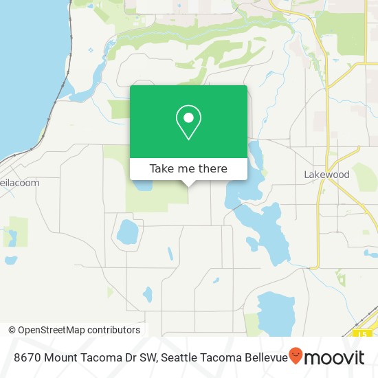 Mapa de 8670 Mount Tacoma Dr SW, Lakewood (TACOMA), WA 98498