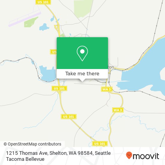 Mapa de 1215 Thomas Ave, Shelton, WA 98584
