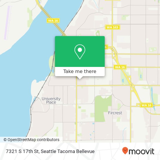 Mapa de 7321 S 17th St, Tacoma, WA 98465