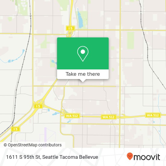 Mapa de 1611 S 95th St, Tacoma, WA 98444