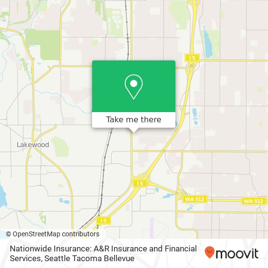 Mapa de Nationwide Insurance: A&R Insurance and Financial Services, 9115 S Tacoma Way