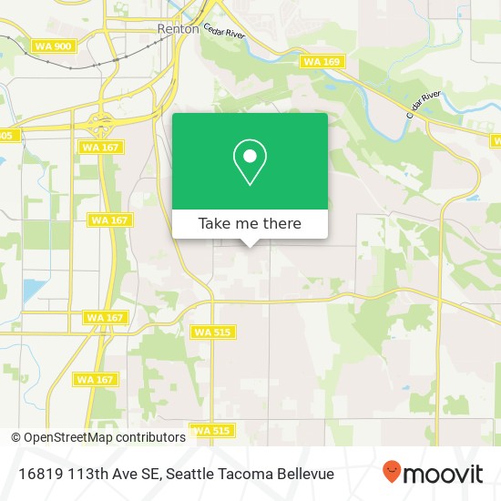 Mapa de 16819 113th Ave SE, Renton, WA 98055