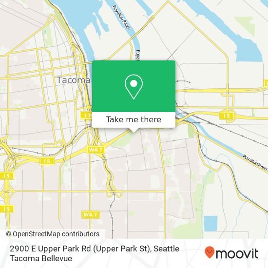 Mapa de 2900 E Upper Park Rd (Upper Park St), Tacoma, WA 98404