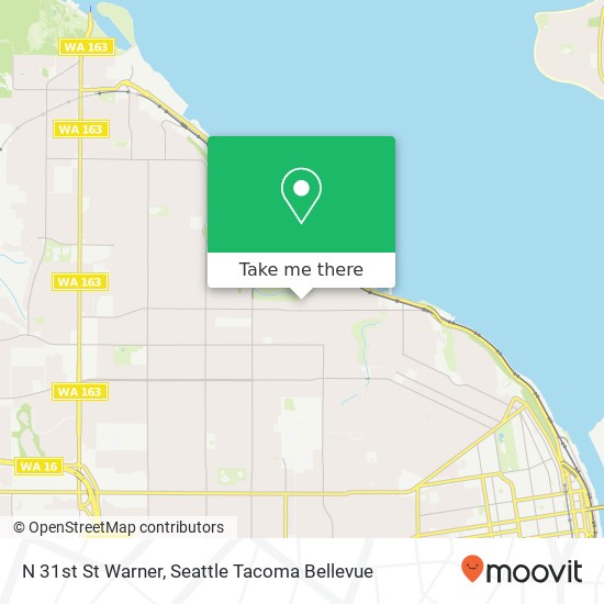 Mapa de N 31st St Warner, Tacoma, WA 98407