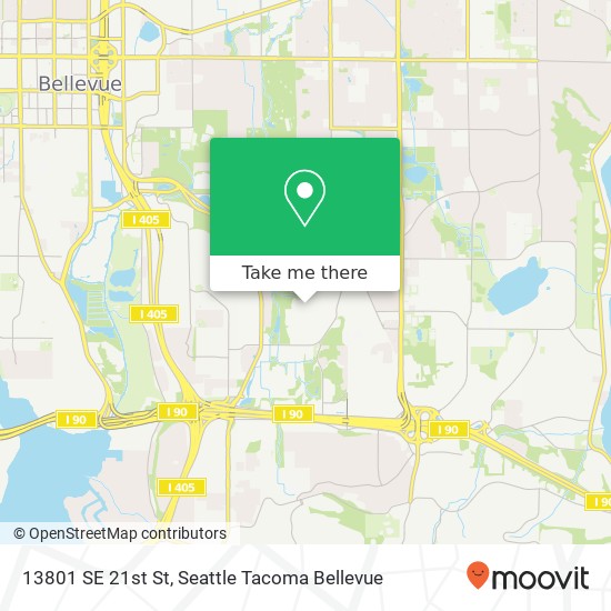 Mapa de 13801 SE 21st St, Bellevue, WA 98005