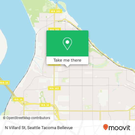 Mapa de N Villard St, Tacoma, WA 98407