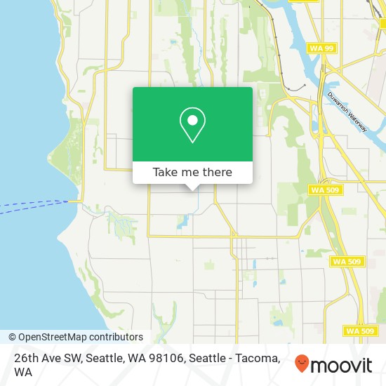 Mapa de 26th Ave SW, Seattle, WA 98106