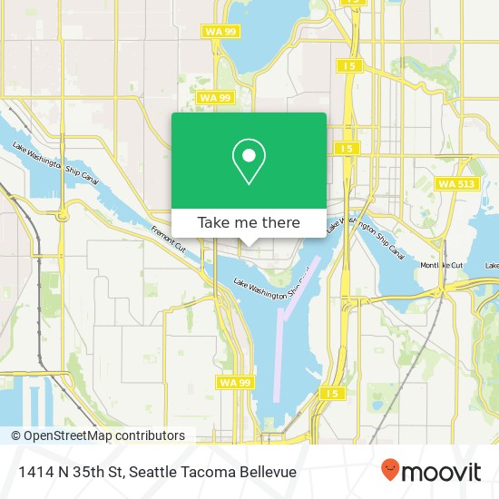 Mapa de 1414 N 35th St, Seattle, WA 98103