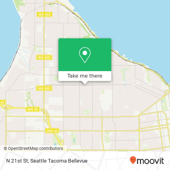 Mapa de N 21st St, Tacoma, WA 98406