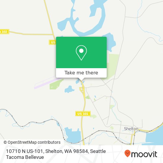 Mapa de 10710 N US-101, Shelton, WA 98584