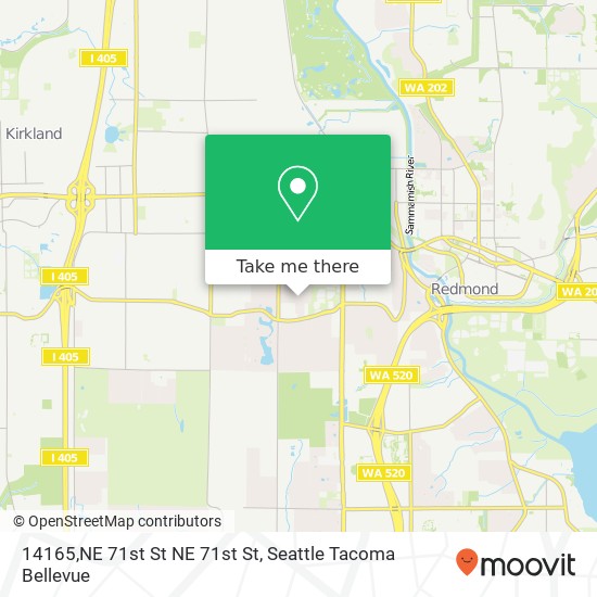 Mapa de 14165,NE 71st St NE 71st St, Redmond, WA 98052