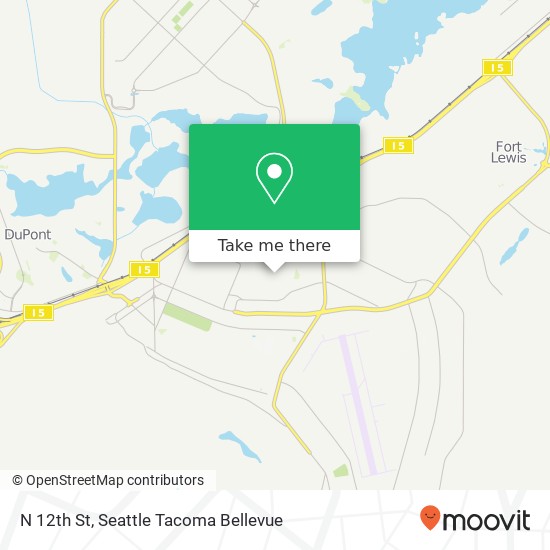Mapa de N 12th St, Tacoma, WA 98433