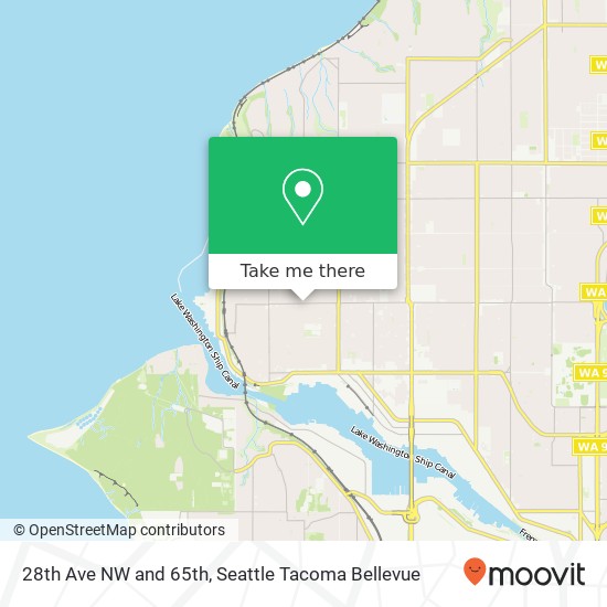 Mapa de 28th Ave NW and 65th, Seattle, WA 98117