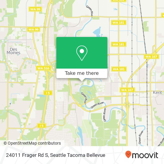 Mapa de 24011 Frager Rd S, Kent, WA 98032