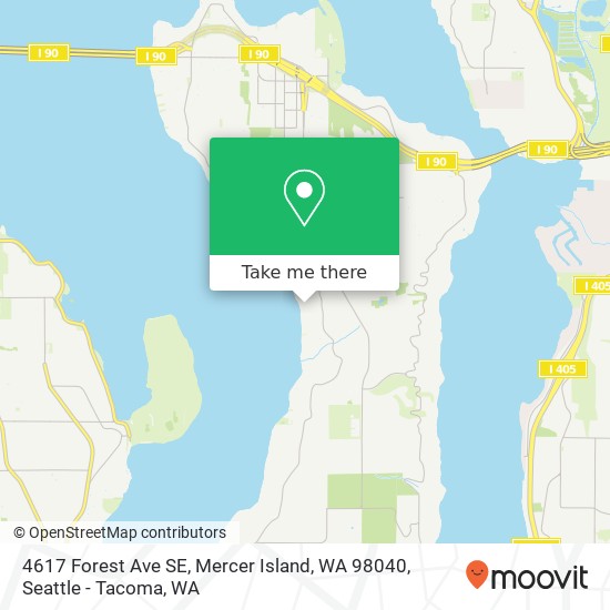 Mapa de 4617 Forest Ave SE, Mercer Island, WA 98040