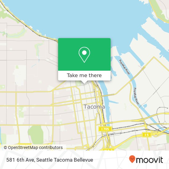Mapa de 581 6th Ave, Tacoma, WA 98402