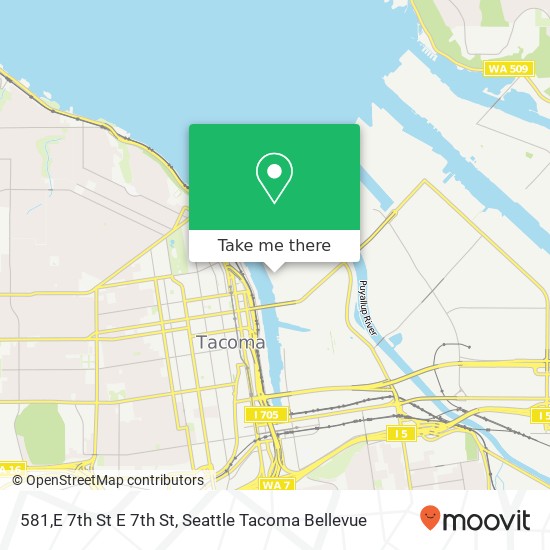Mapa de 581,E 7th St E 7th St, Tacoma, WA 98421