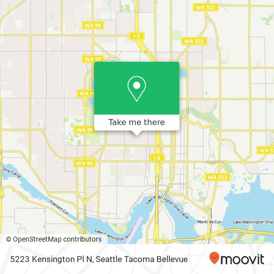Mapa de 5223 Kensington Pl N, Seattle, WA 98103