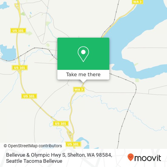 Mapa de Bellevue & Olympic Hwy S, Shelton, WA 98584