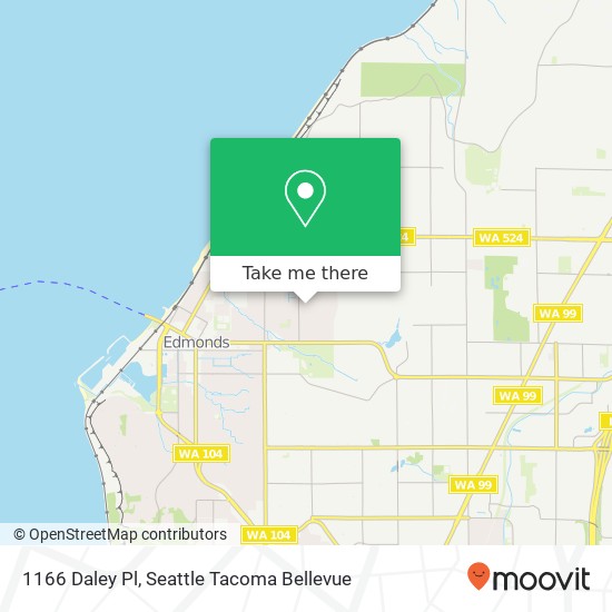 Mapa de 1166 Daley Pl, Edmonds, WA 98020