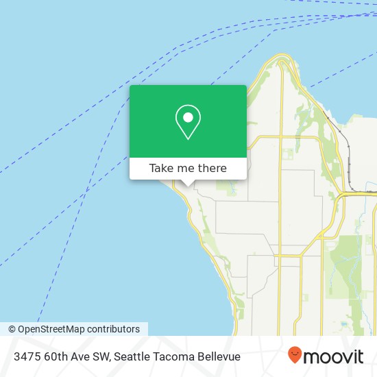 Mapa de 3475 60th Ave SW, Seattle, WA 98116