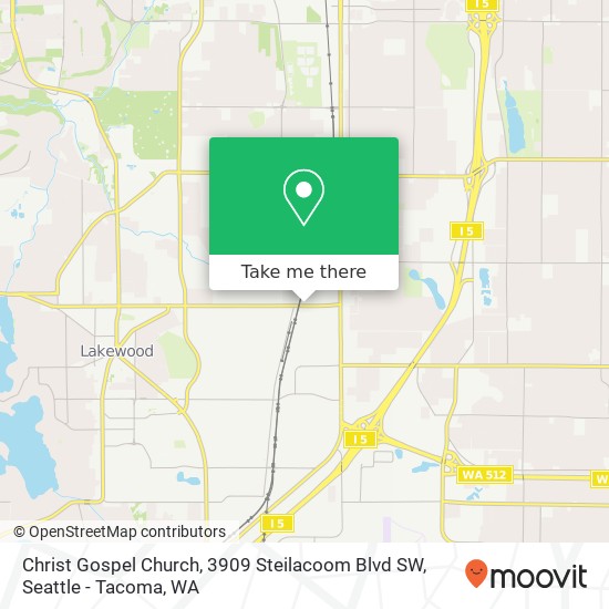 Mapa de Christ Gospel Church, 3909 Steilacoom Blvd SW