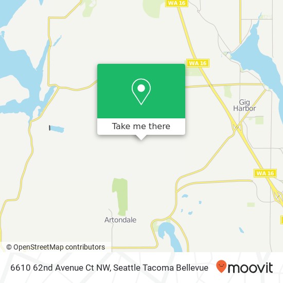 Mapa de 6610 62nd Avenue Ct NW, Gig Harbor, WA 98335