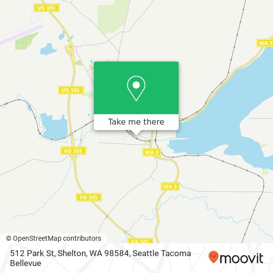 Mapa de 512 Park St, Shelton, WA 98584