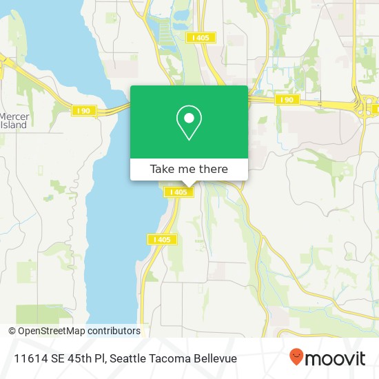 Mapa de 11614 SE 45th Pl, Bellevue, WA 98006