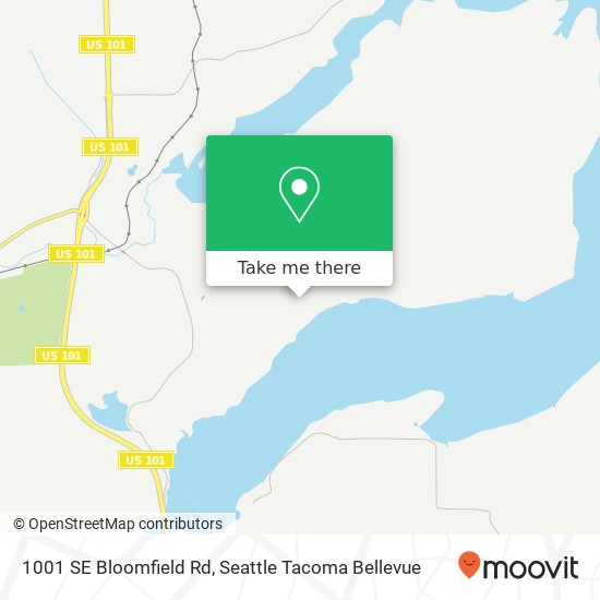 Mapa de 1001 SE Bloomfield Rd, Shelton, WA 98584