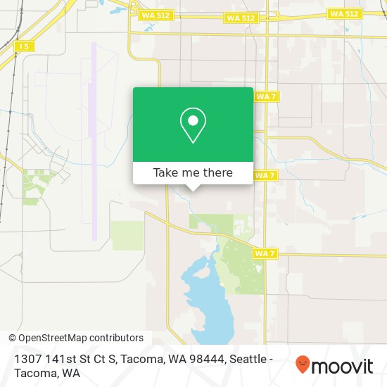 1307 141st St Ct S, Tacoma, WA 98444 map