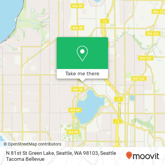 Mapa de N 81st St Green Lake, Seattle, WA 98103