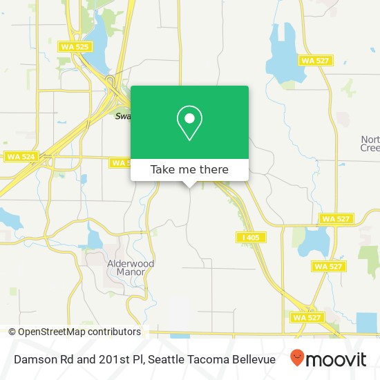 Mapa de Damson Rd and 201st Pl, Lynnwood, WA 98036