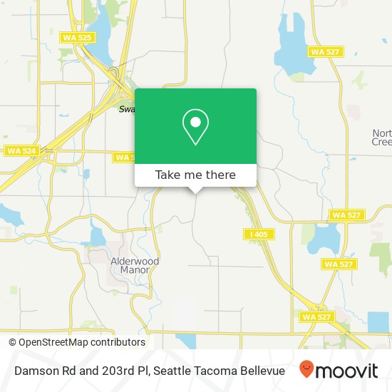 Damson Rd and 203rd Pl, Lynnwood, WA 98036 map