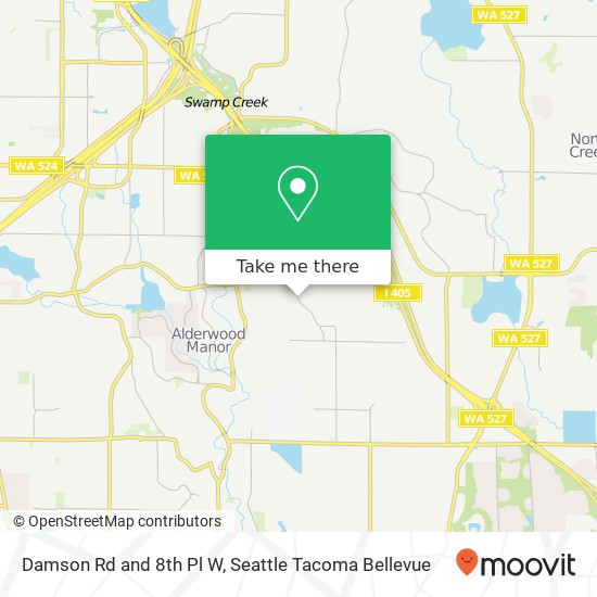 Mapa de Damson Rd and 8th Pl W, Lynnwood, WA 98036